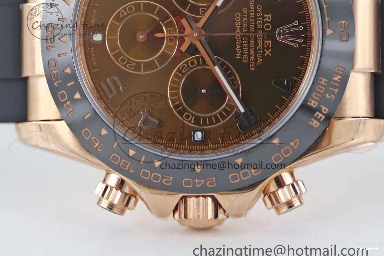 Steel 116515 Best RG Oysterflex A7750 904L Dial Edition Daytona Strap 1:1 on TWF Brown Roman 0419